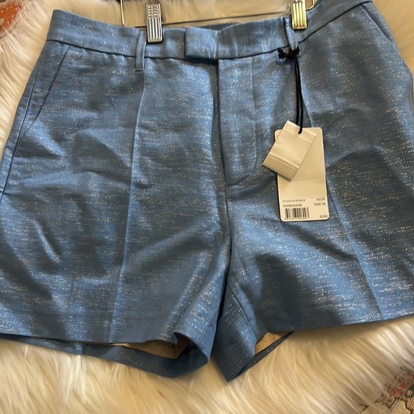 NWT ZADIG & Voltaire Please Lin Sparkle Linen-Blend Short In Azur Size 36(M) - Picture 6 of 15
